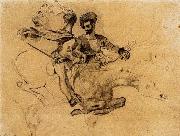 Eugene Delacroix Illustration for Goethe-s Faus oil on canvas